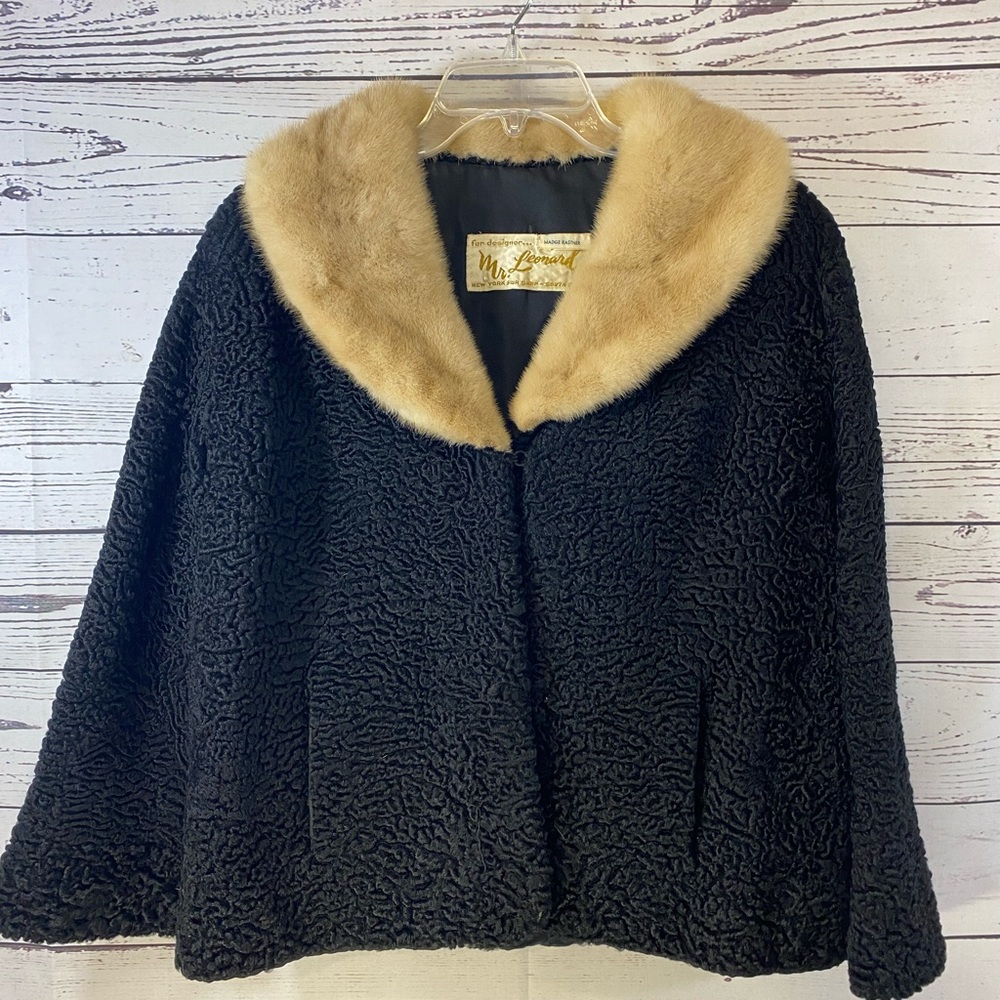 MR. Leonard Fur Trim Cropped Jacket Coat Formal Jacket Vintage